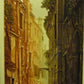 Venice, Italy, Venetian Houses and Boat on Small Canal, Framed