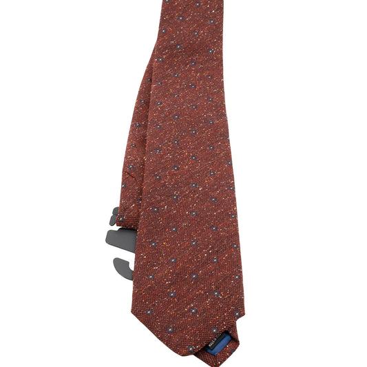 100% Wool Rust & Blue Wool Tie