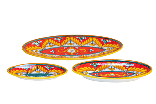 RED MARICA 12.5 inch Oval Tray