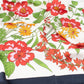 100% Pure Silk Red Floral with Navy Border Scarf