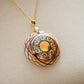 Linea LUXURY Gold and Orange Large Round Necklace