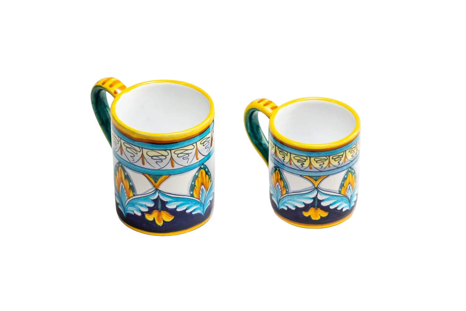 Italian blue ceramic mugs Deruta Pia