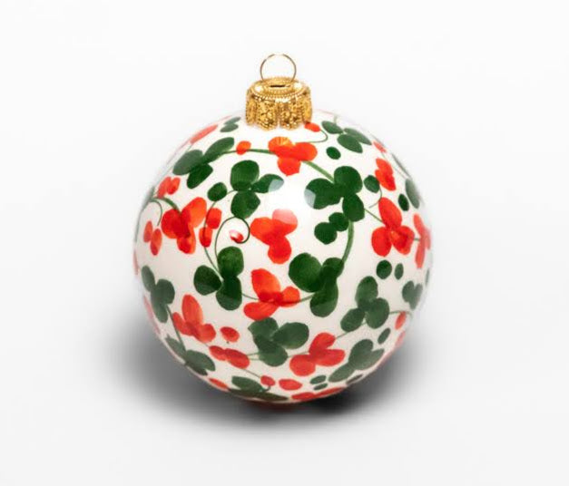 Red and Green Holly Christmas Ornament