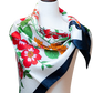 100% Pure Silk Red Floral with Navy Border Scarf