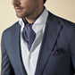 100% Silk Ascot in Light Blue with Navy Blue Small Polka Dot