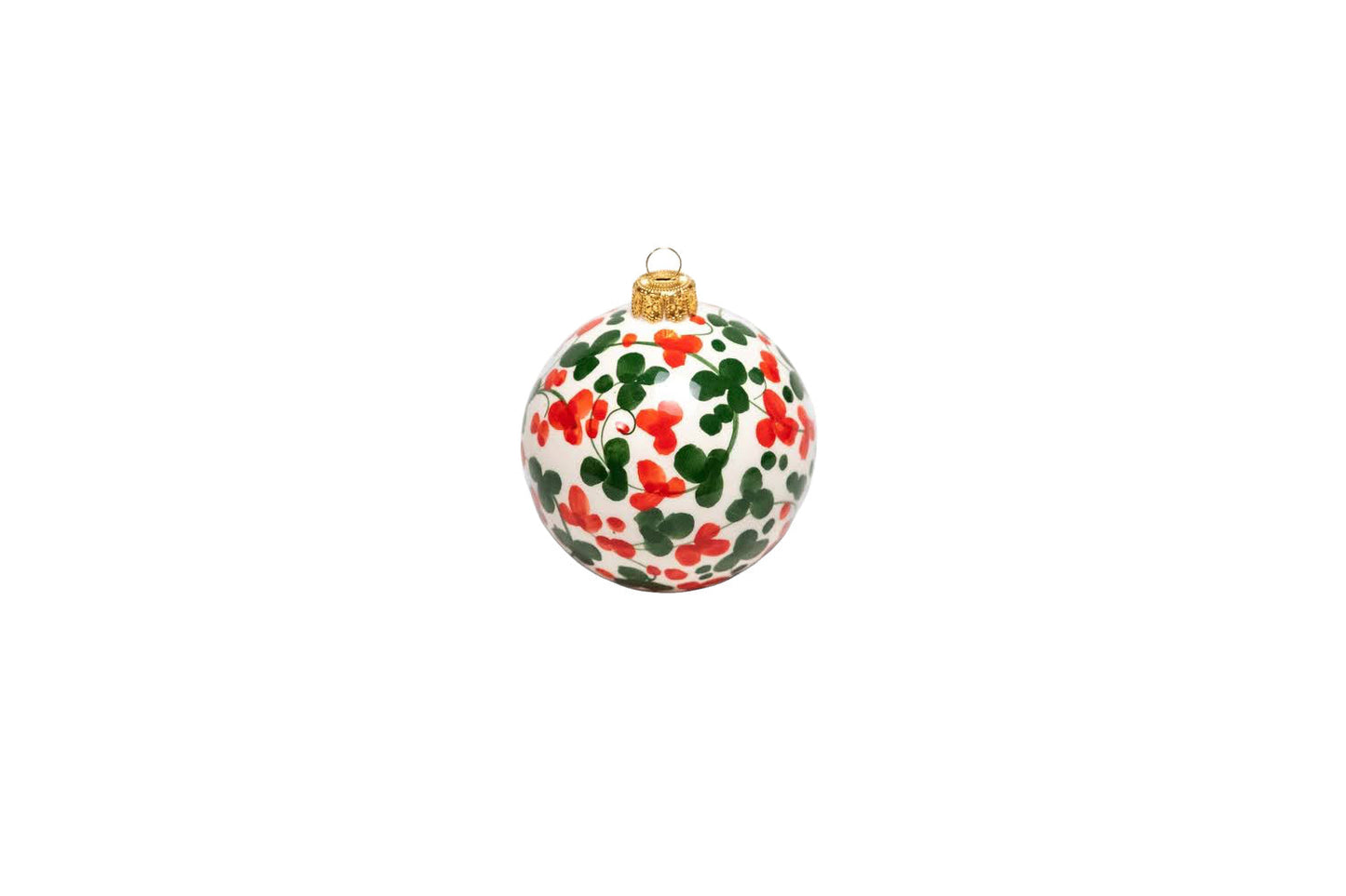 Red and Green Holly Christmas Ornament